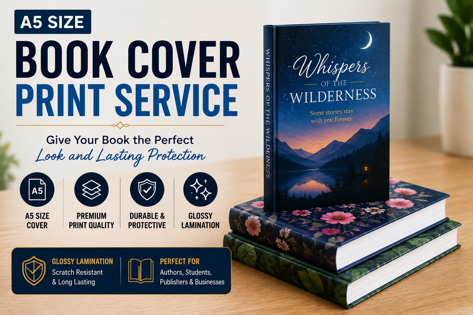 A5 Book Cover Printing with Lamination | Custom Printed A5 Book Covers | Glossy Laminated Covers for Books, Novels & Publications