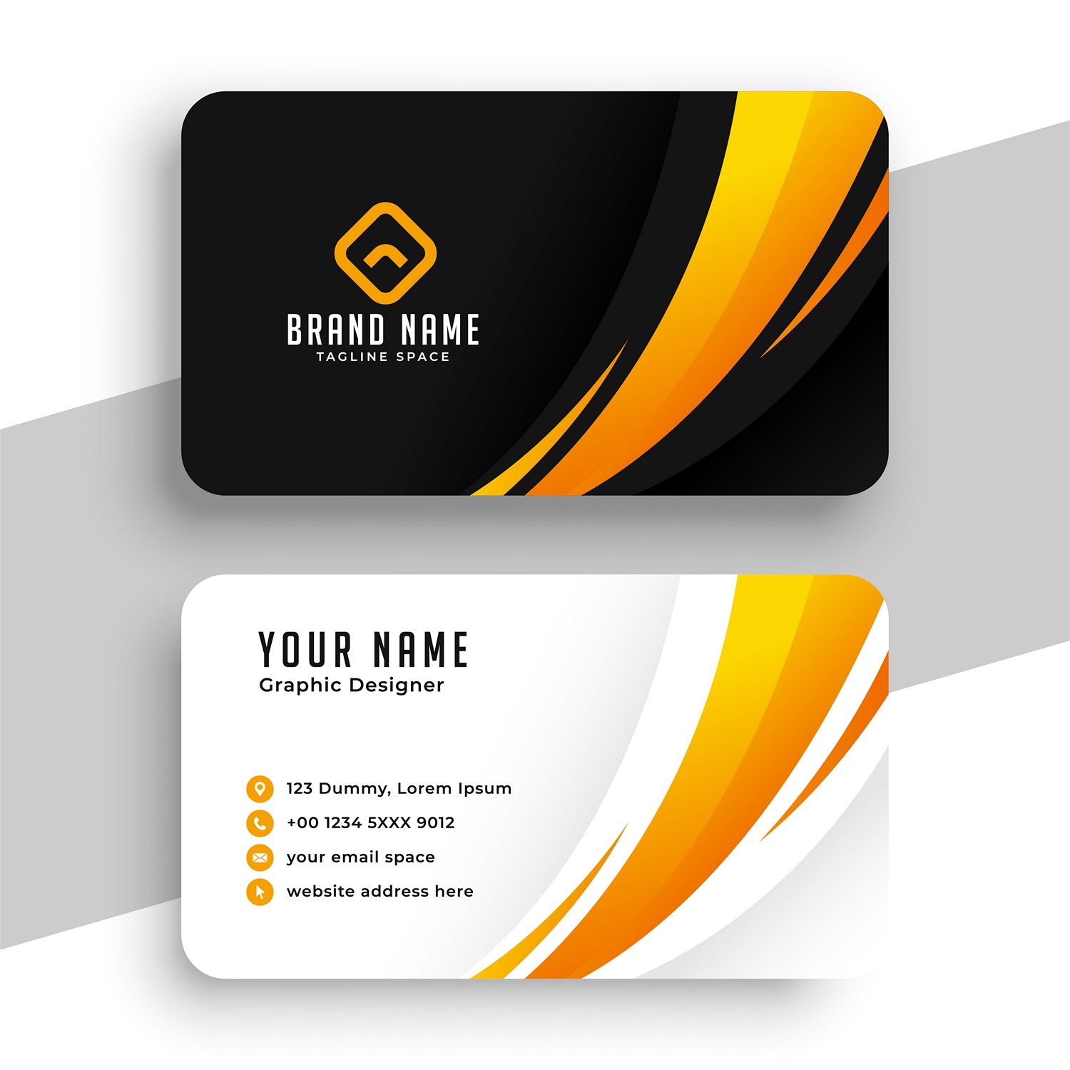 Dynamic Duo: Black & Gold Business Card