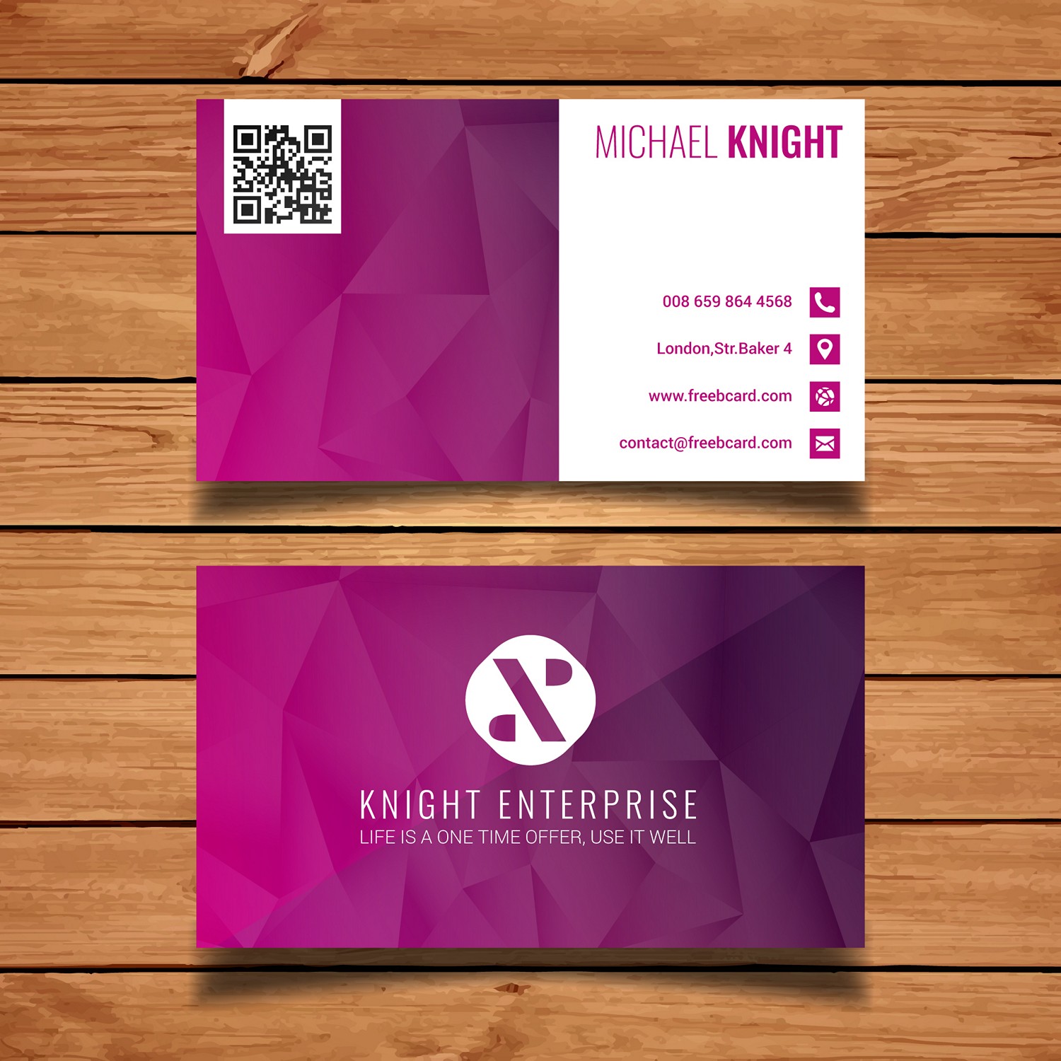 Geometric Purple Business Card - Custom Digital Printing