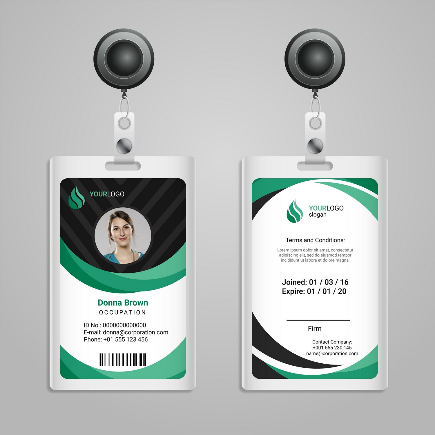 Sleek & Modern Digital ID Card with Lanyard.