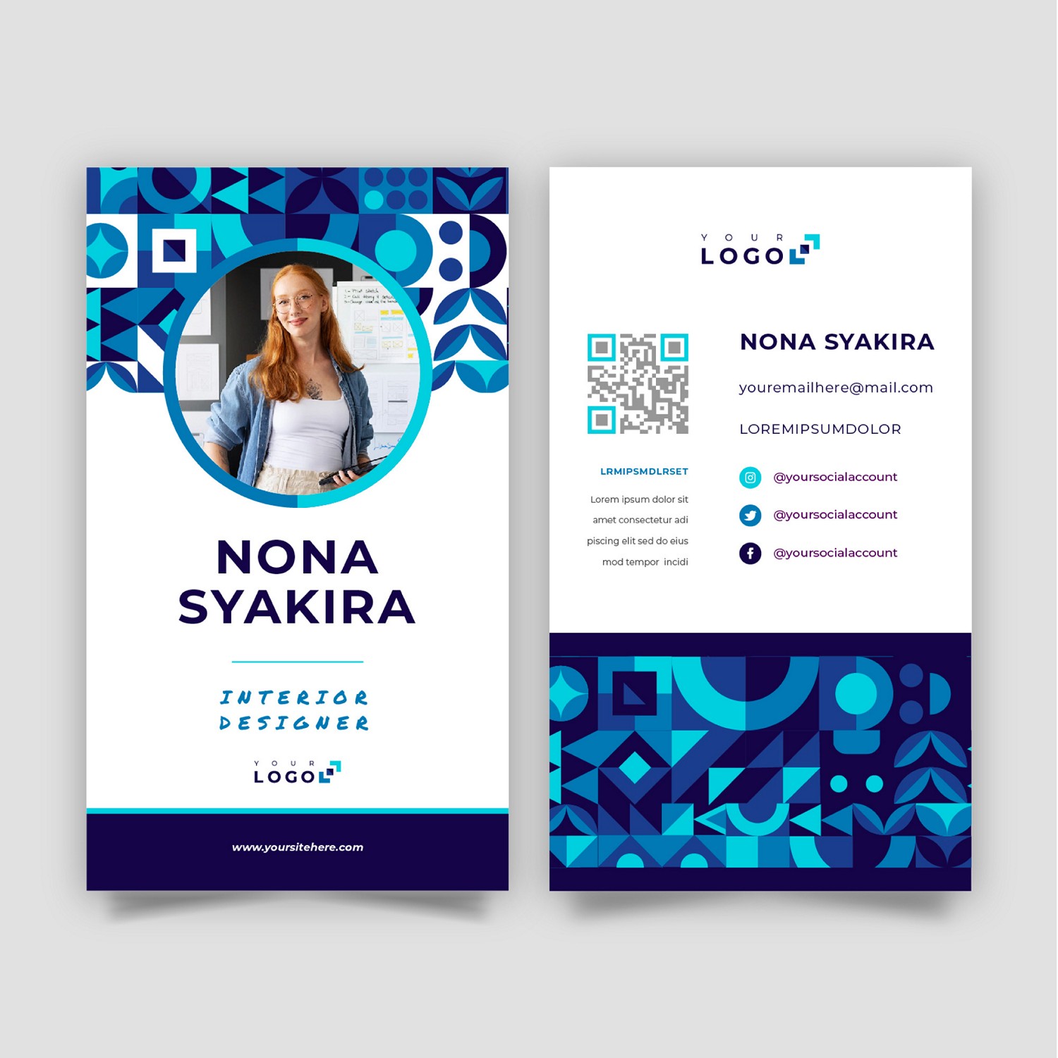 Modern Geometric Identity Card: Custom Digital Print