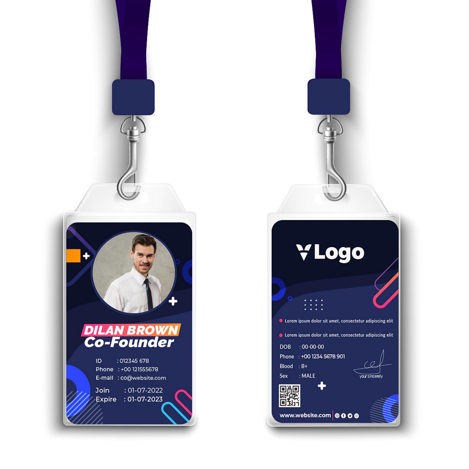Modern & Customizable Digital ID Card - Instant Download