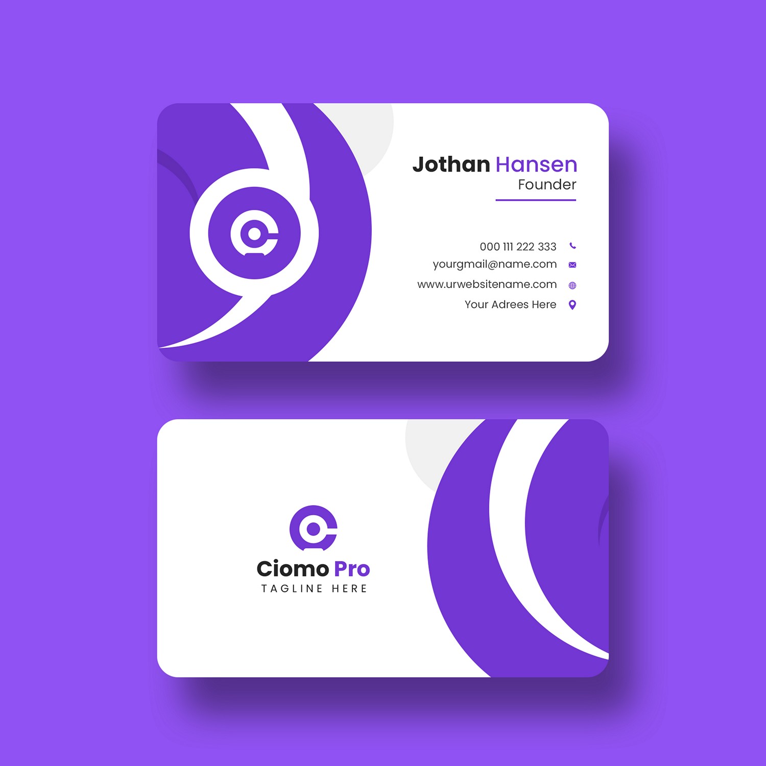 Modern & Sleek Purple Business Card - Print Now!