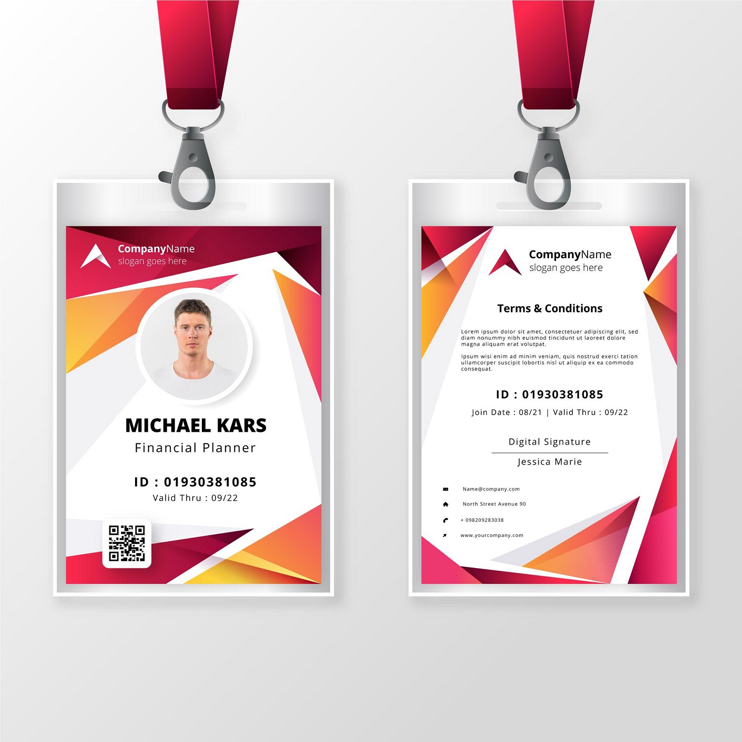 Modern & Sleek ID Card: Instant Digital Print Ready
