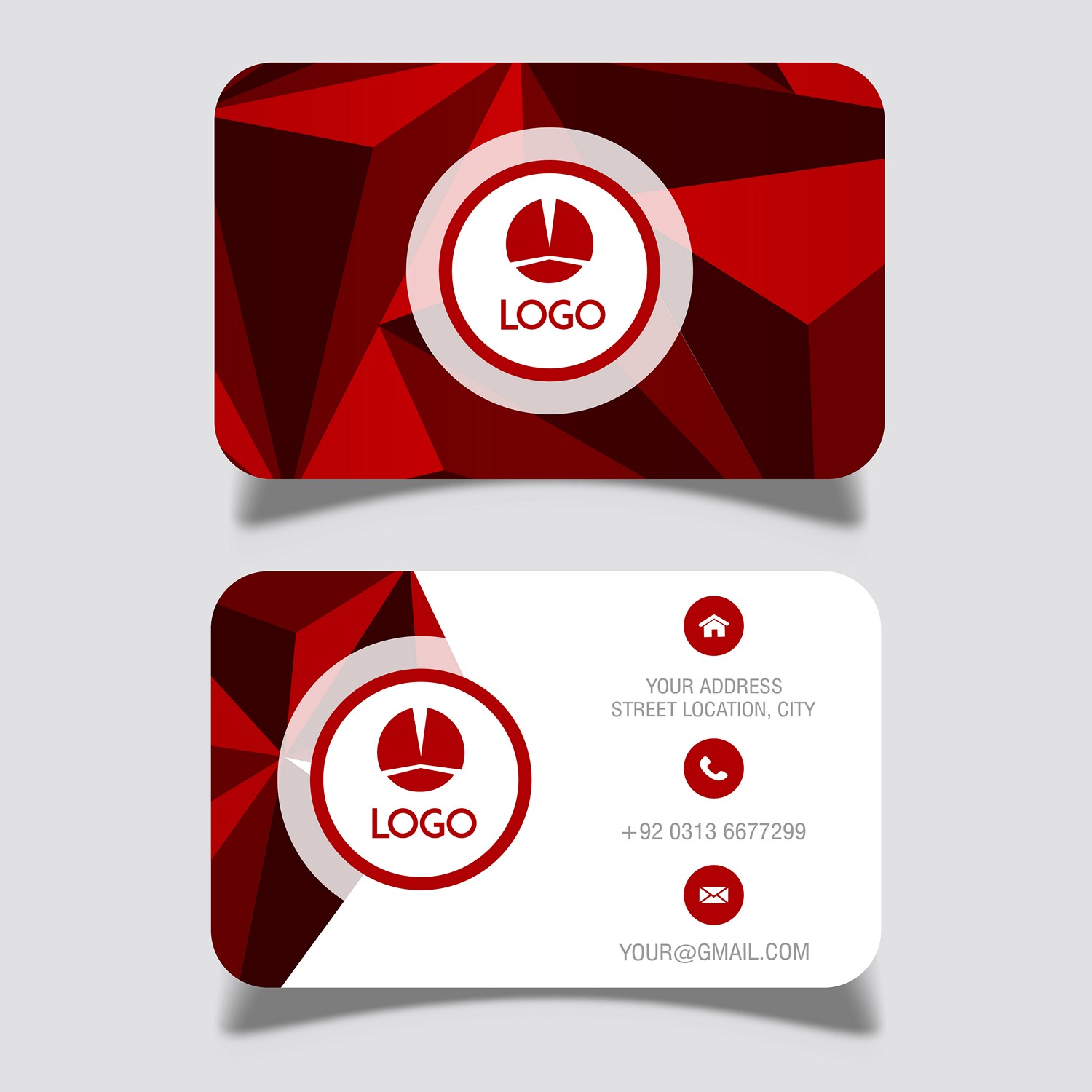 Crimson Crystal Business Card: Personalized Digital Printing