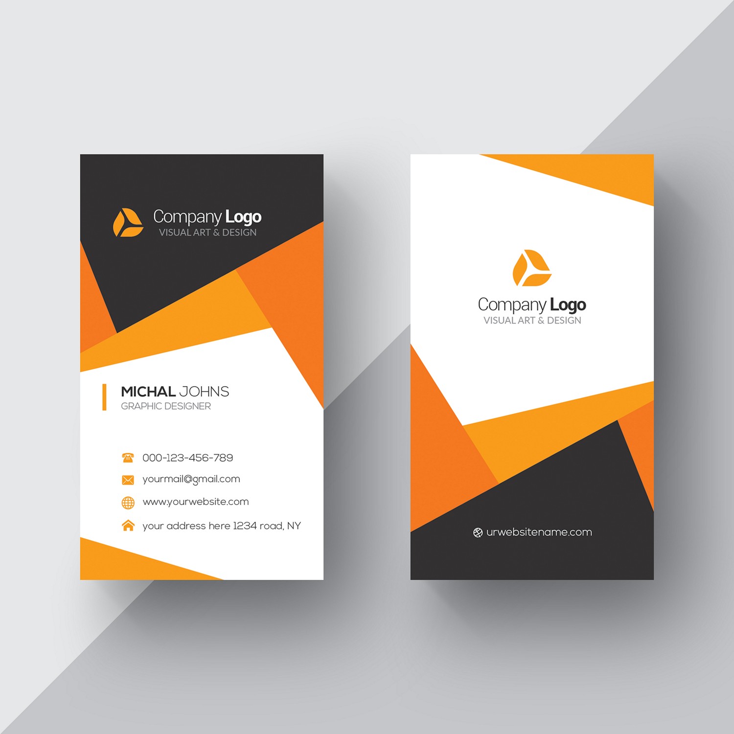 Modern & Bold Orange Identity Card - Print Ready