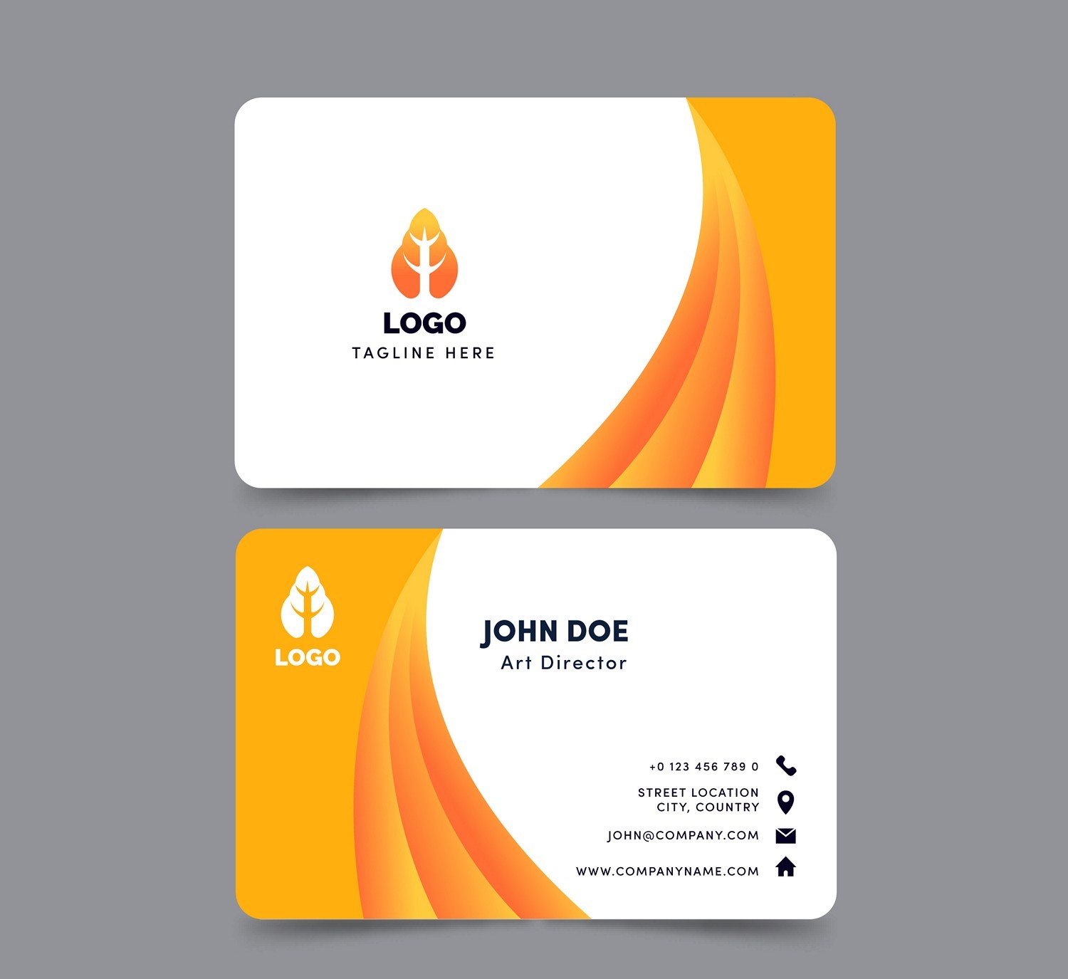 Radiant Orange Business Card: Customizable for Your Brand