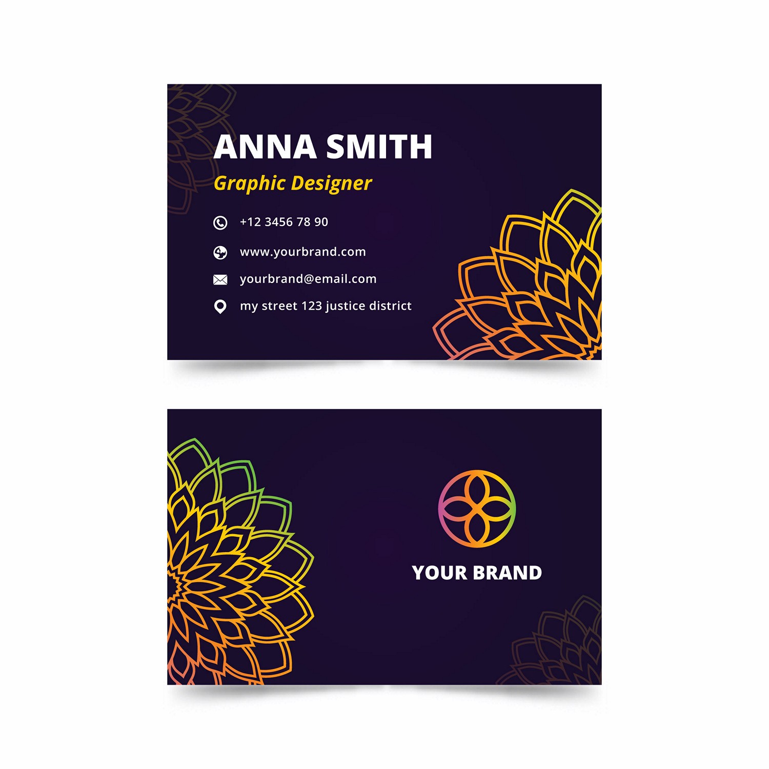 Radiant Mandala Business Card - Print Now!