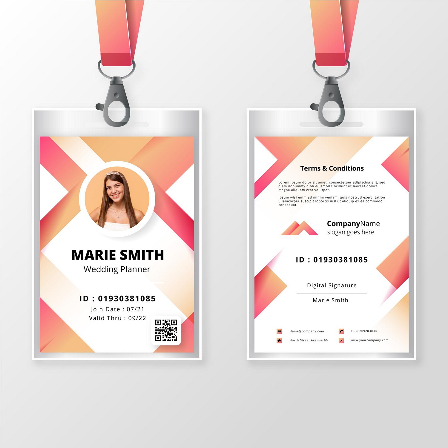 Modern & Chic Customizable ID Card - Digital Print Ready