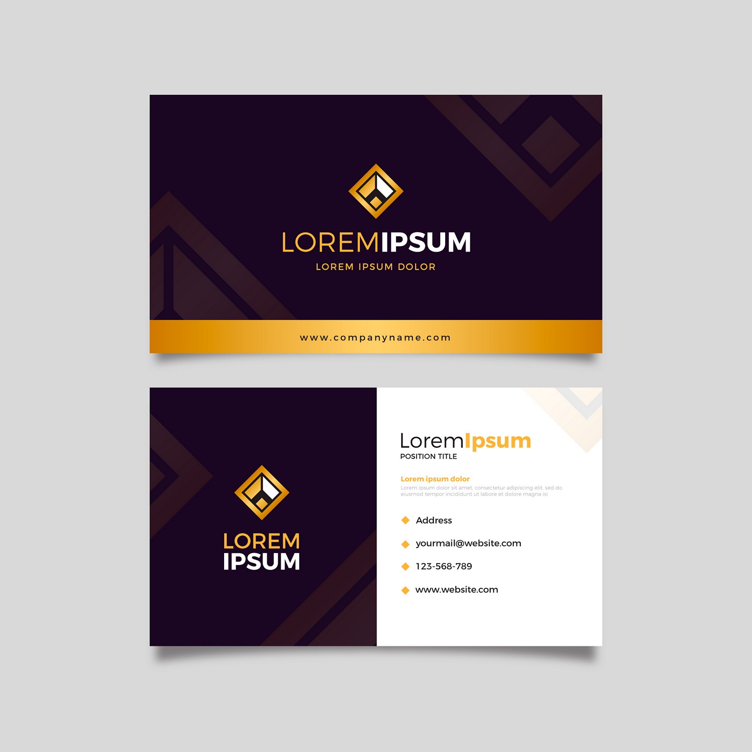 Gold & Black Modern Business Card - Digital Print Ready