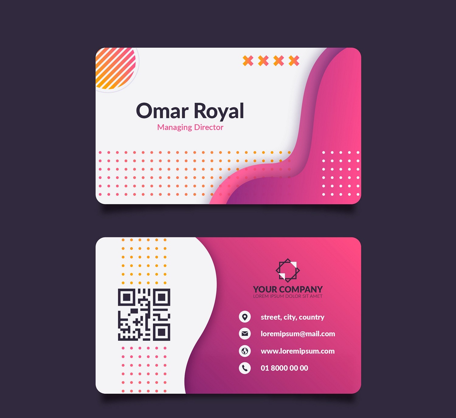 Modern & Chic Pink Gradient Business Card