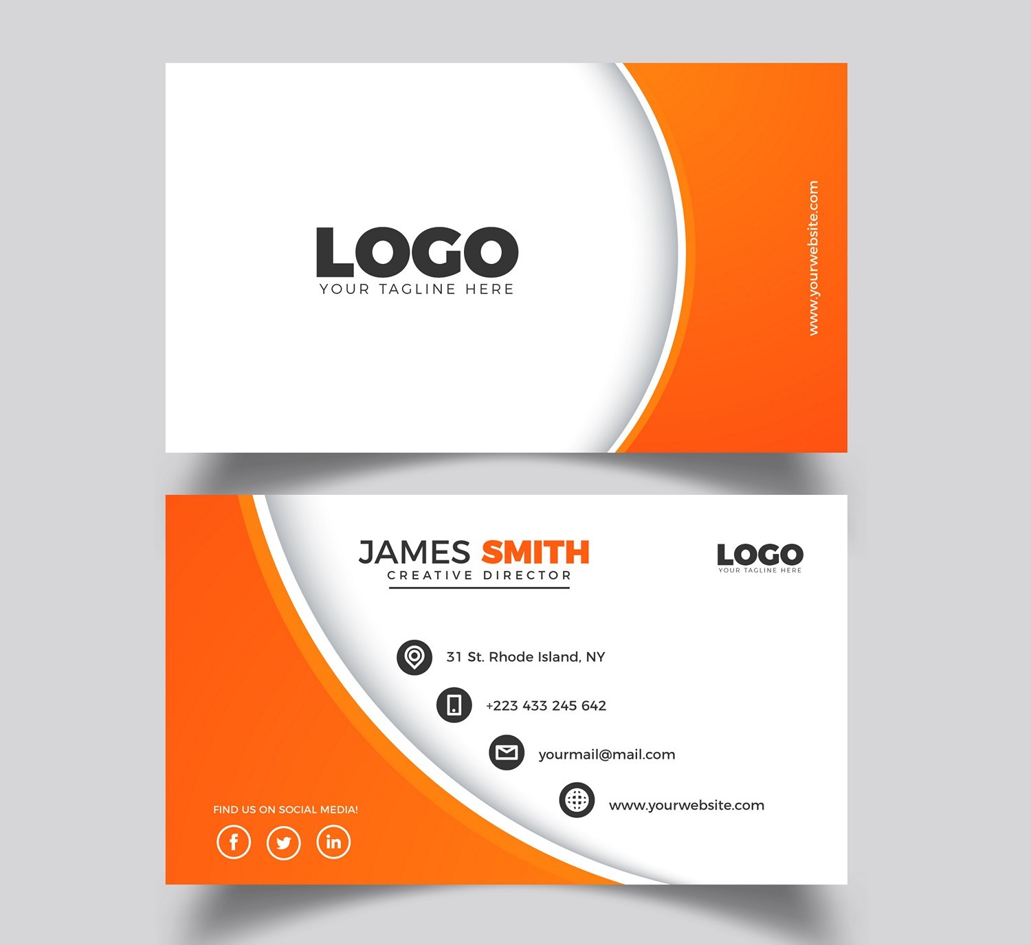 Vibrant Orange Modern Business Card - Custom Digital Print