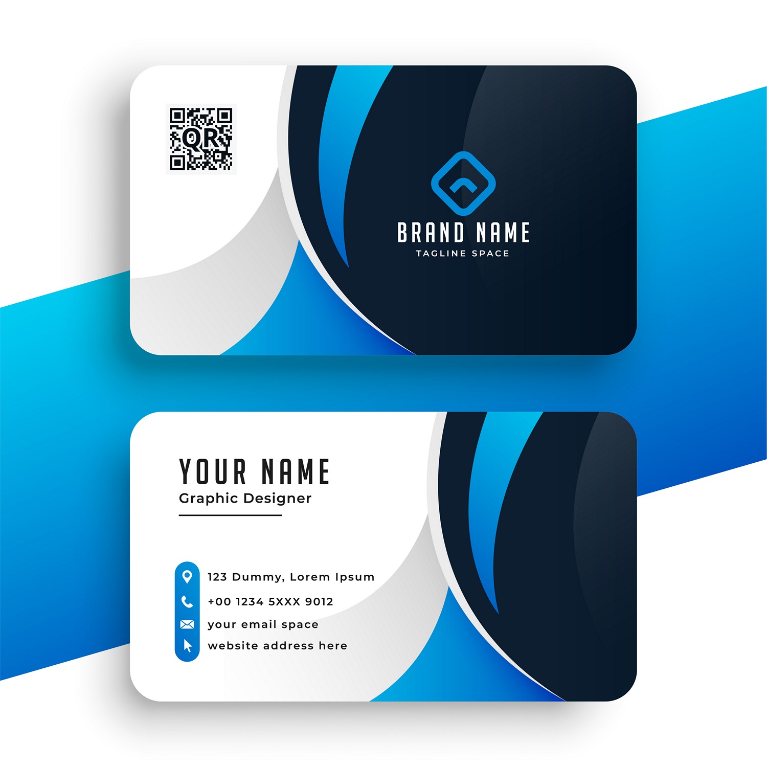 Dynamic Blue Business Card: Professional Print