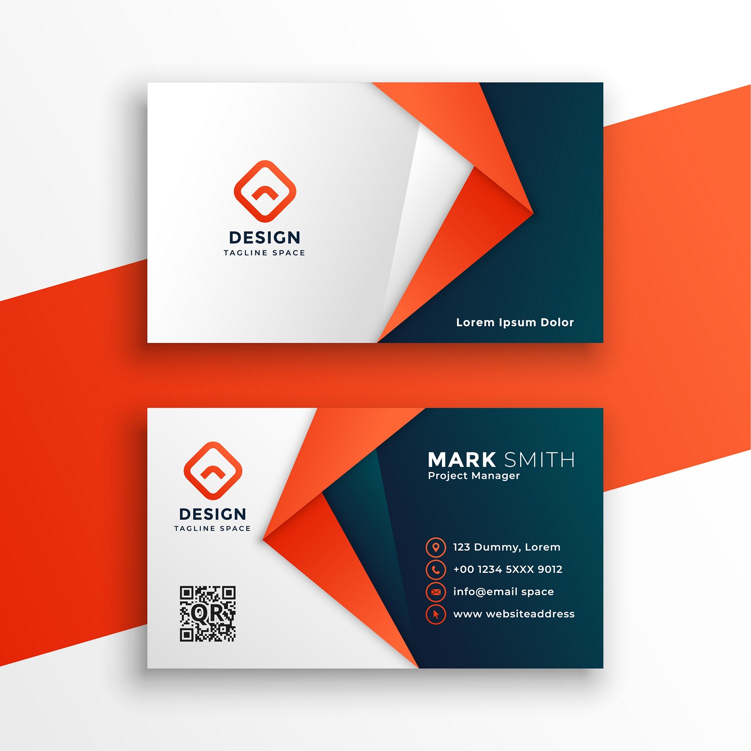 Modern Orange & Teal Business Card - Ready to Print!