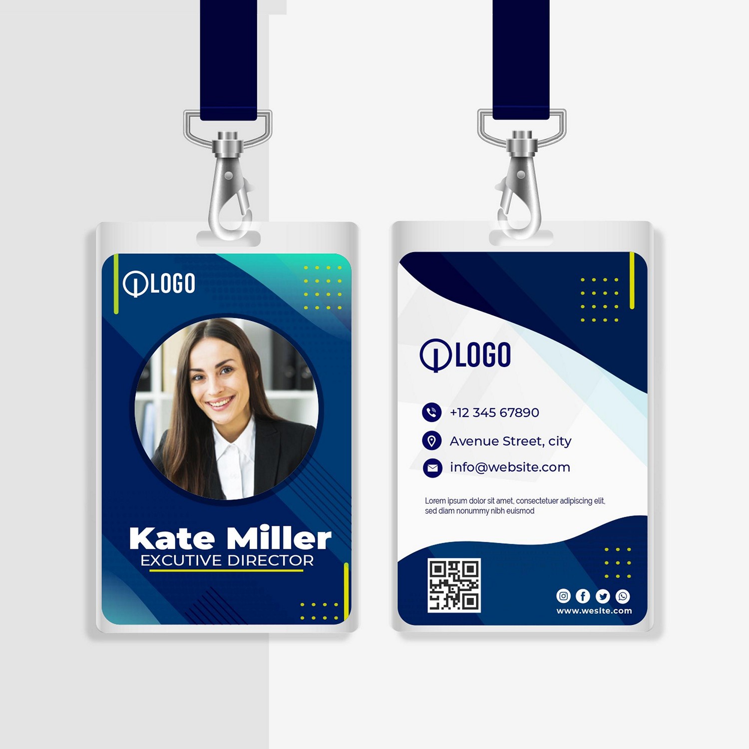 Modern & Professional Digital ID Card - Customizable Print