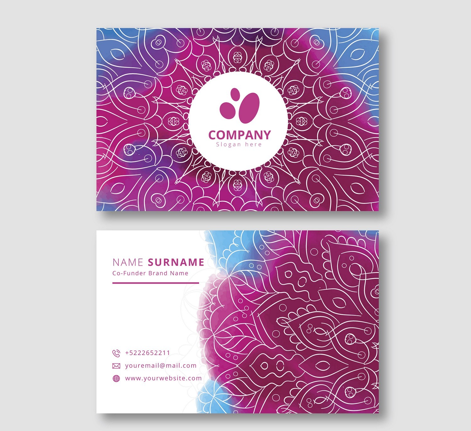 Mystical Mandala Business Cards: Premium Digital Print