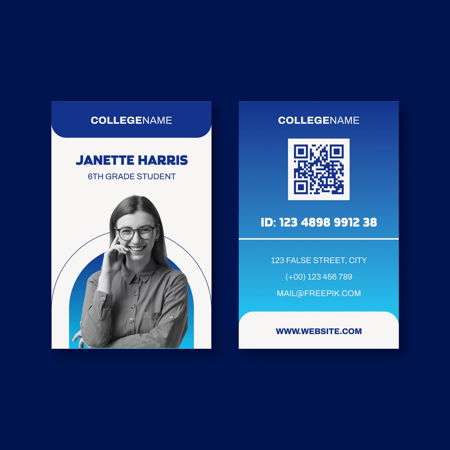Customizable Modern Student ID Card - Digital Print