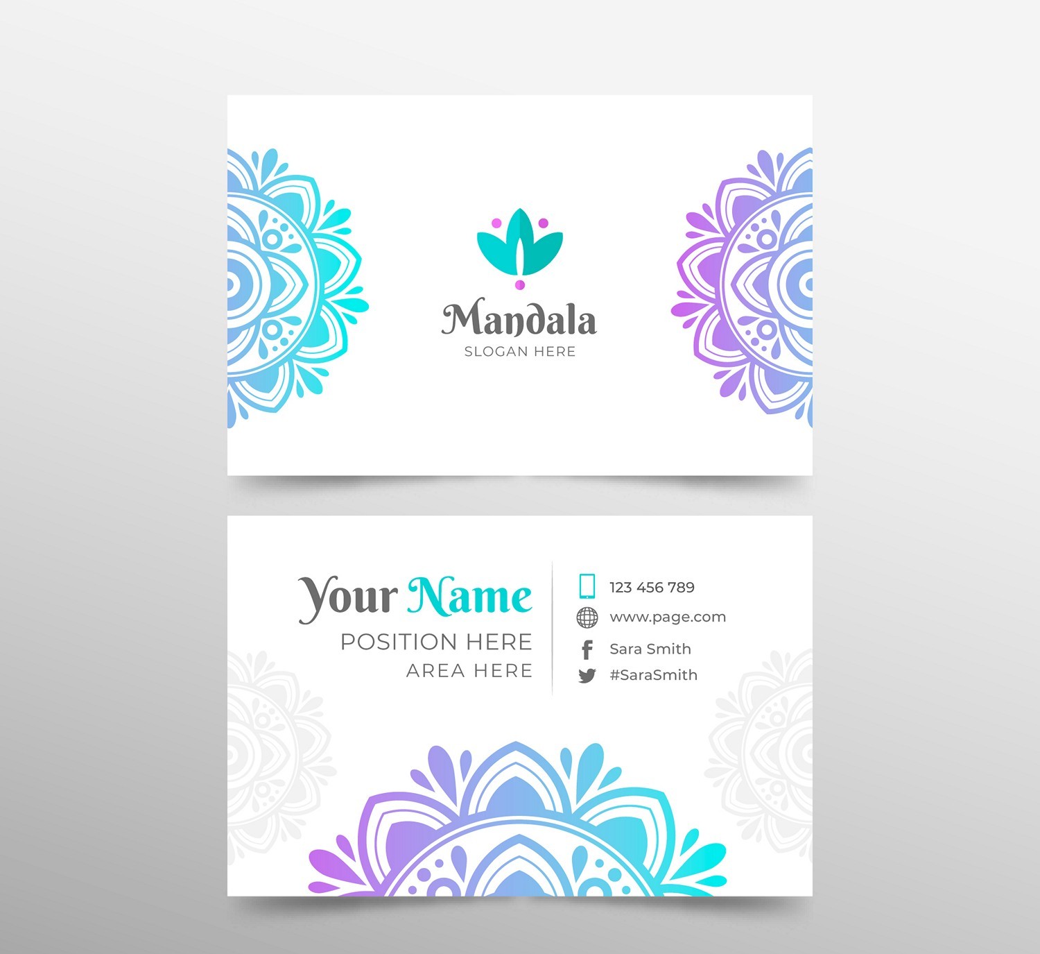 Serene Mandala Business Card: Digital Print Ready
