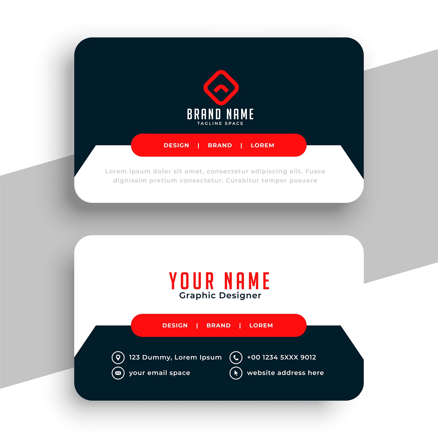 Red & Black Modern Business Card - Premium Digital Print