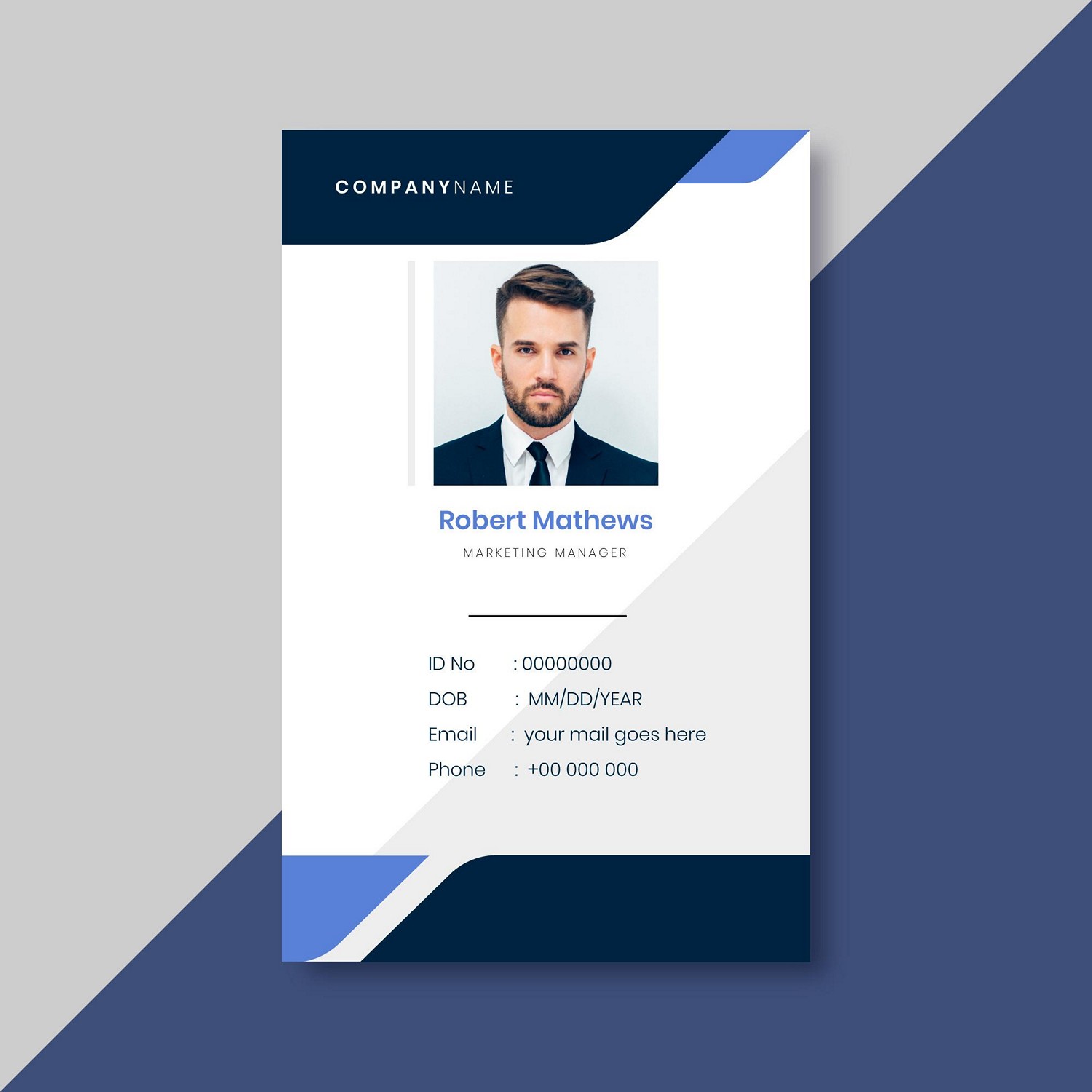 Modern & Professional Digital ID Card - Instant Download & Print