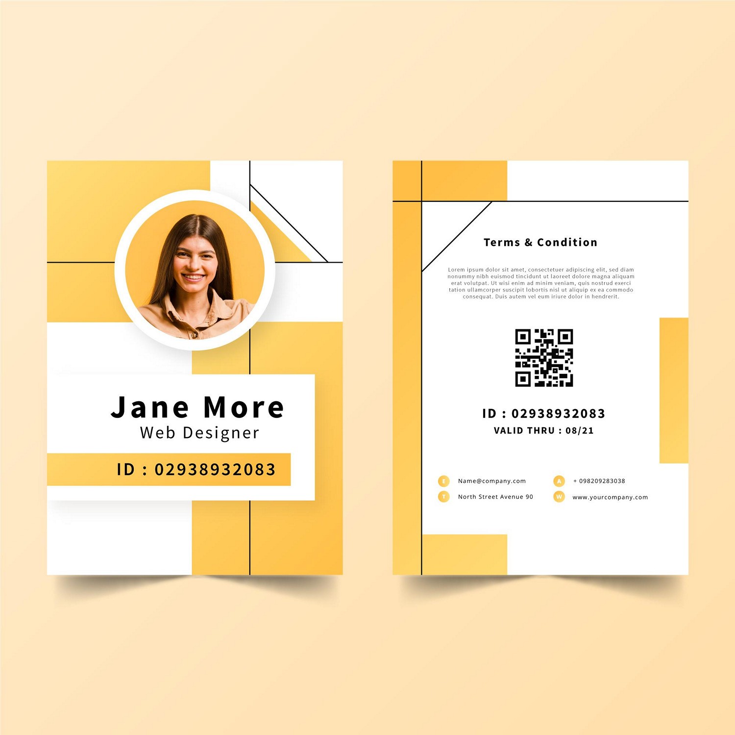 Modern Minimalist ID Card - Digital Print Ready