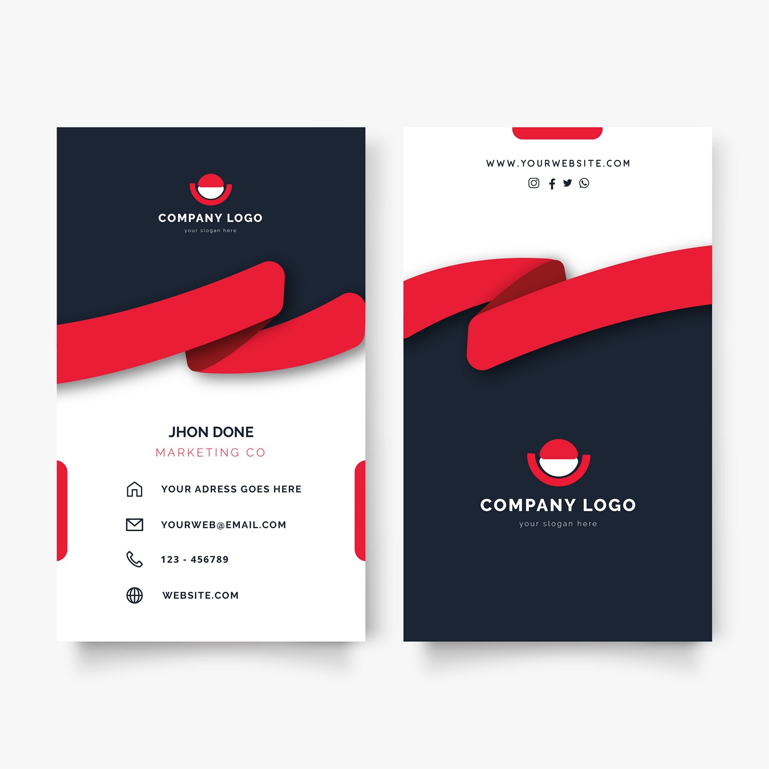 Dynamic Red & Black Identity Card: Custom Digital Printing