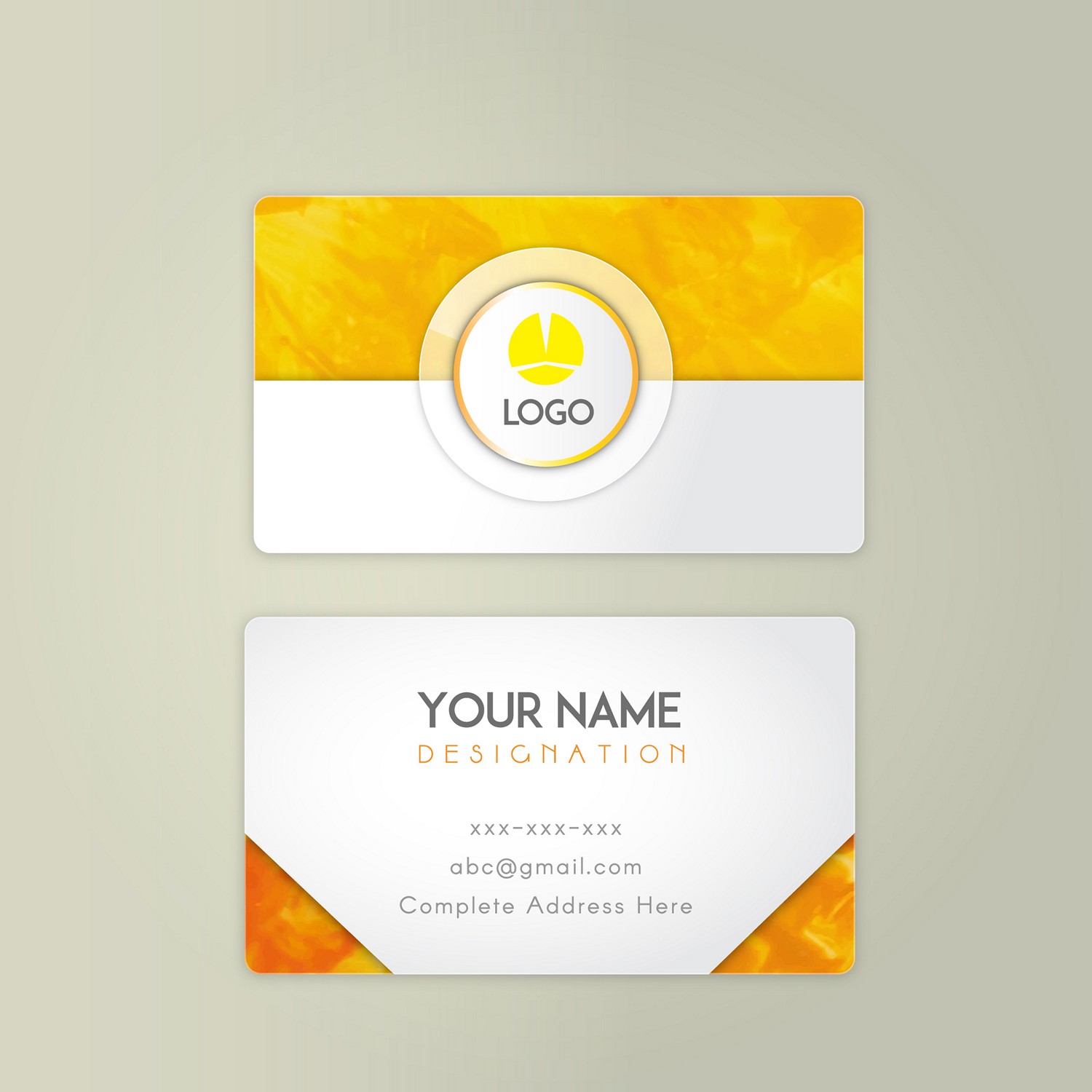 Radiant Yellow Business Card - Custom Digital Printing