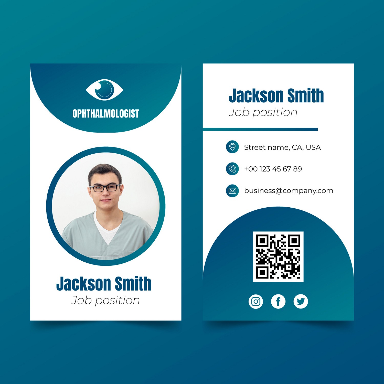 Professional Ophthalmologist ID Card - Digital Print Ready
