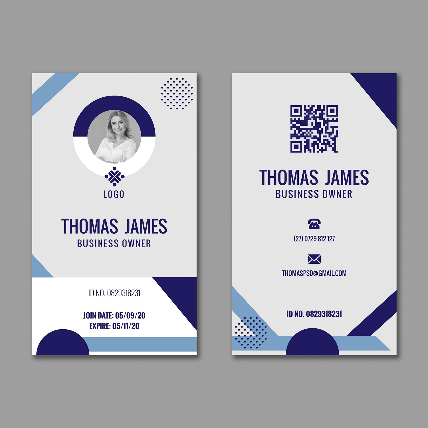 Modern & Professional ID Card - Digital Print Ready