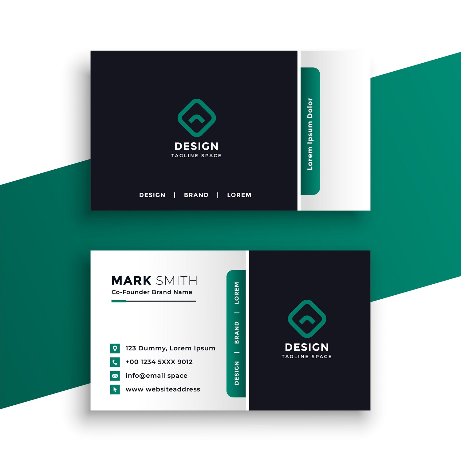 Modern Minimalist Emerald Green Business Card
