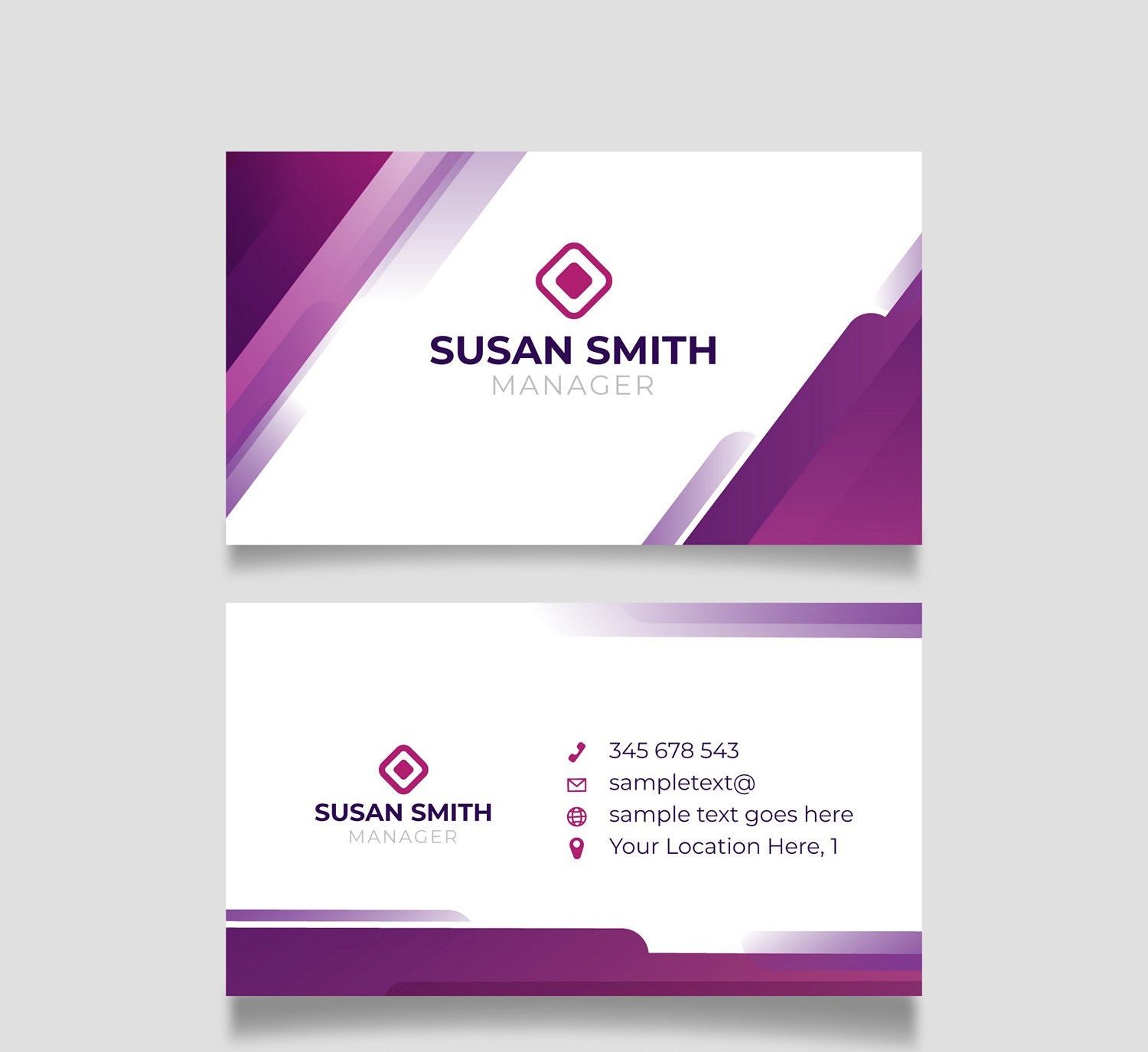 Modern Purple Gradient Business Card - Print Ready