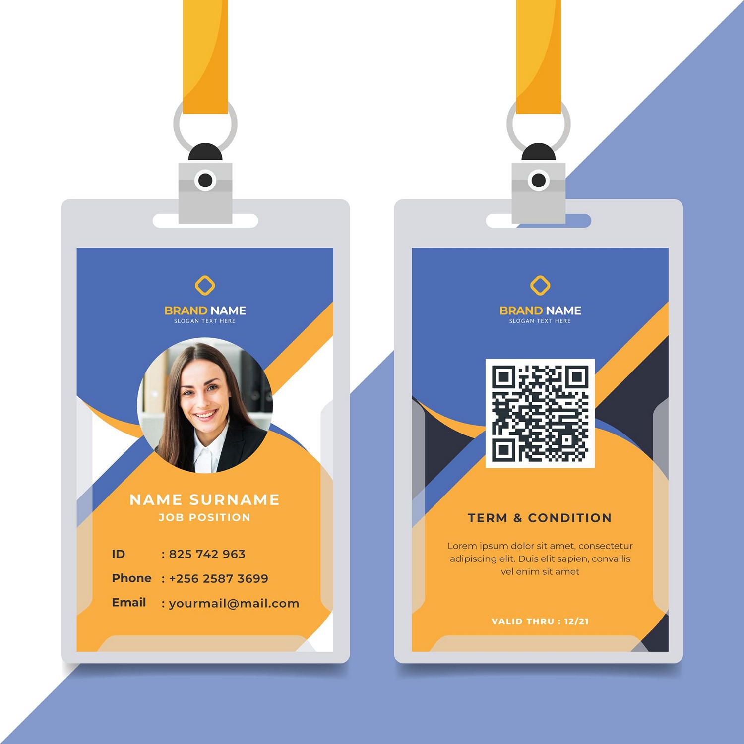 Modern & Customizable Digital ID Card - Instant Download