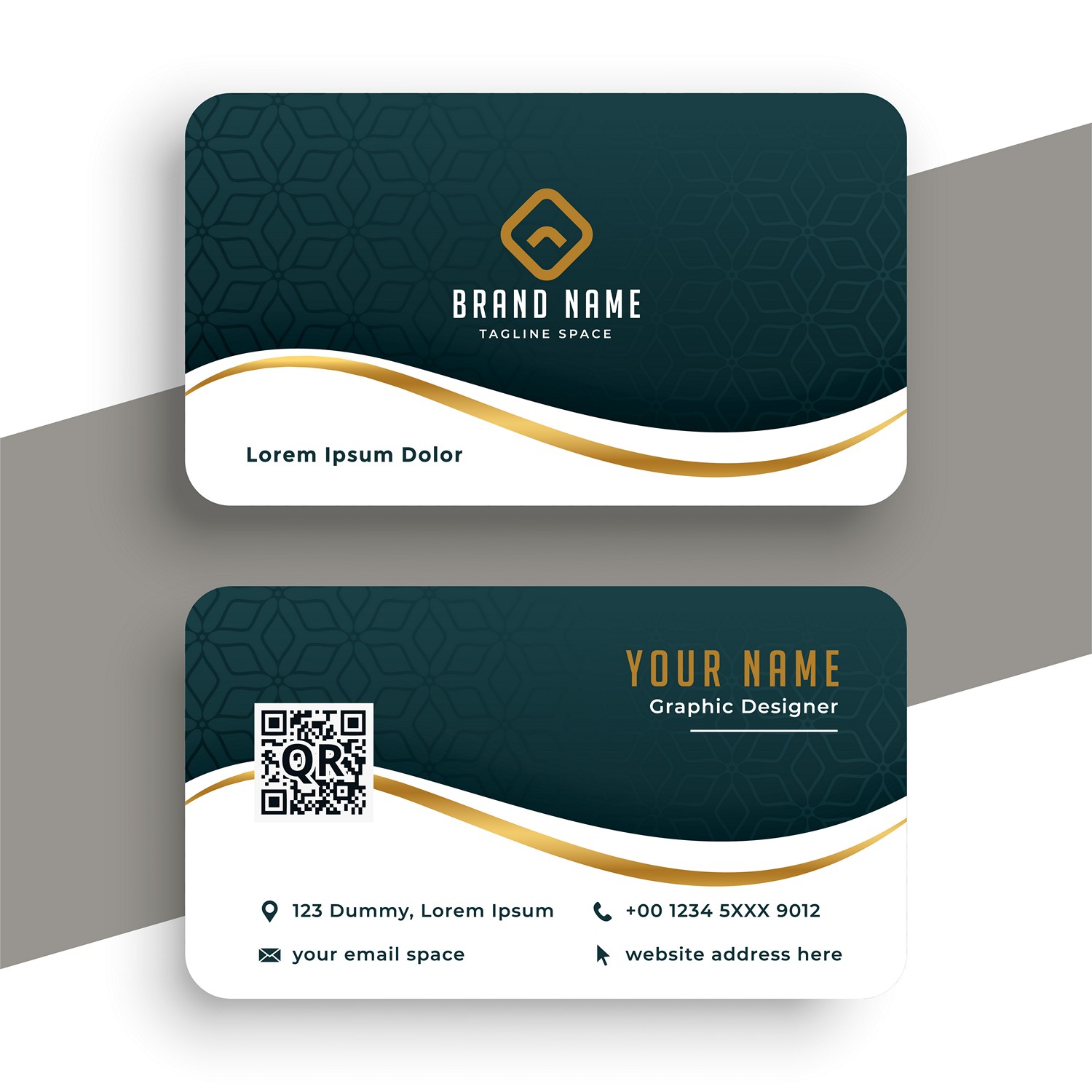 Elegant Teal & Gold Business Card - Digital Printing