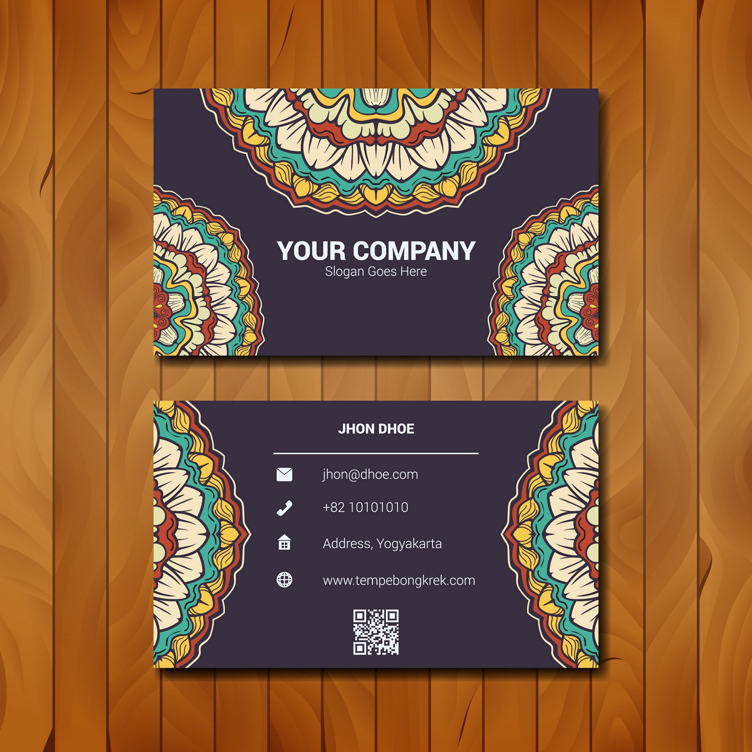 Elegant Mandala Business Card: Personalized Digital Printing