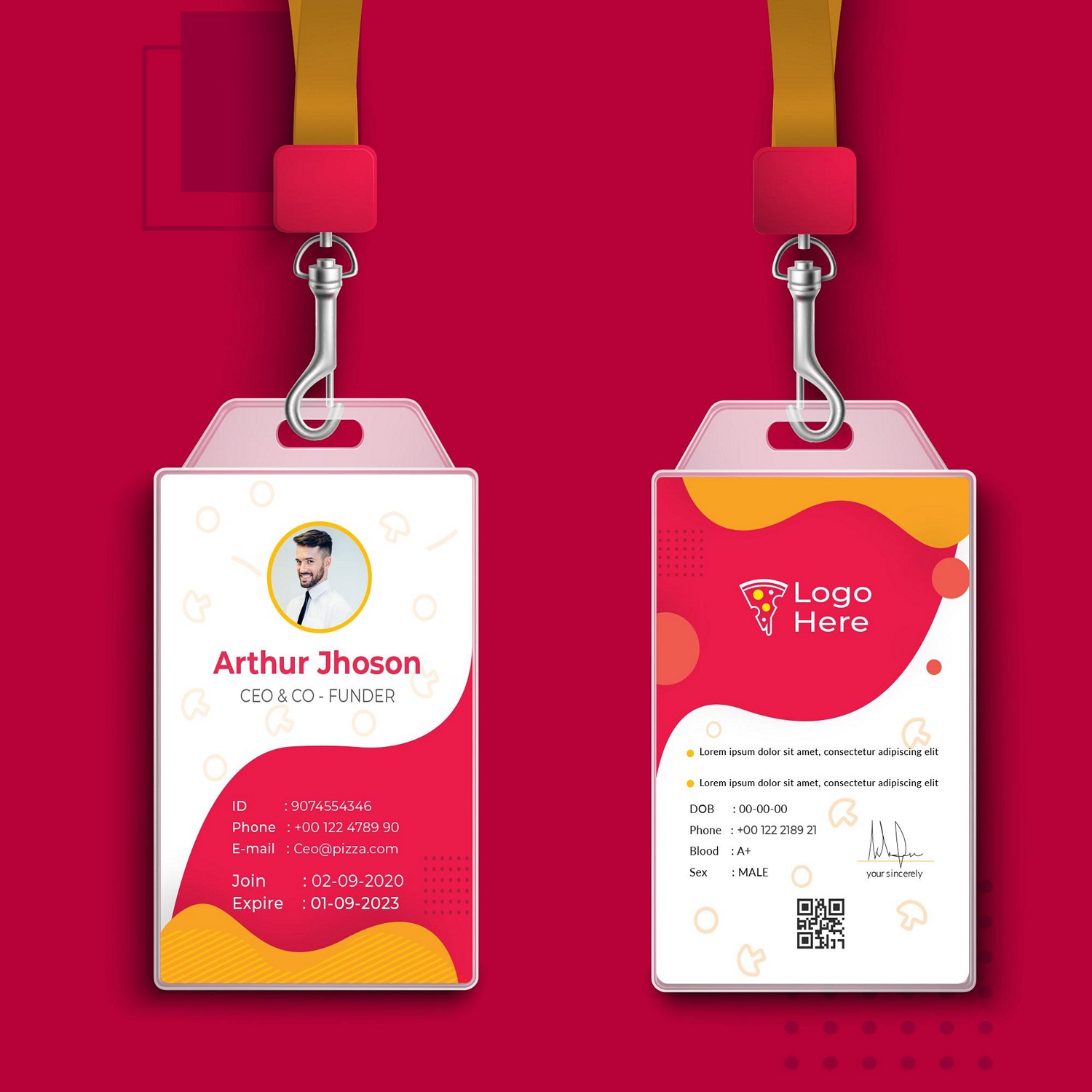 Modern & Customizable ID Card: Digital Print Ready