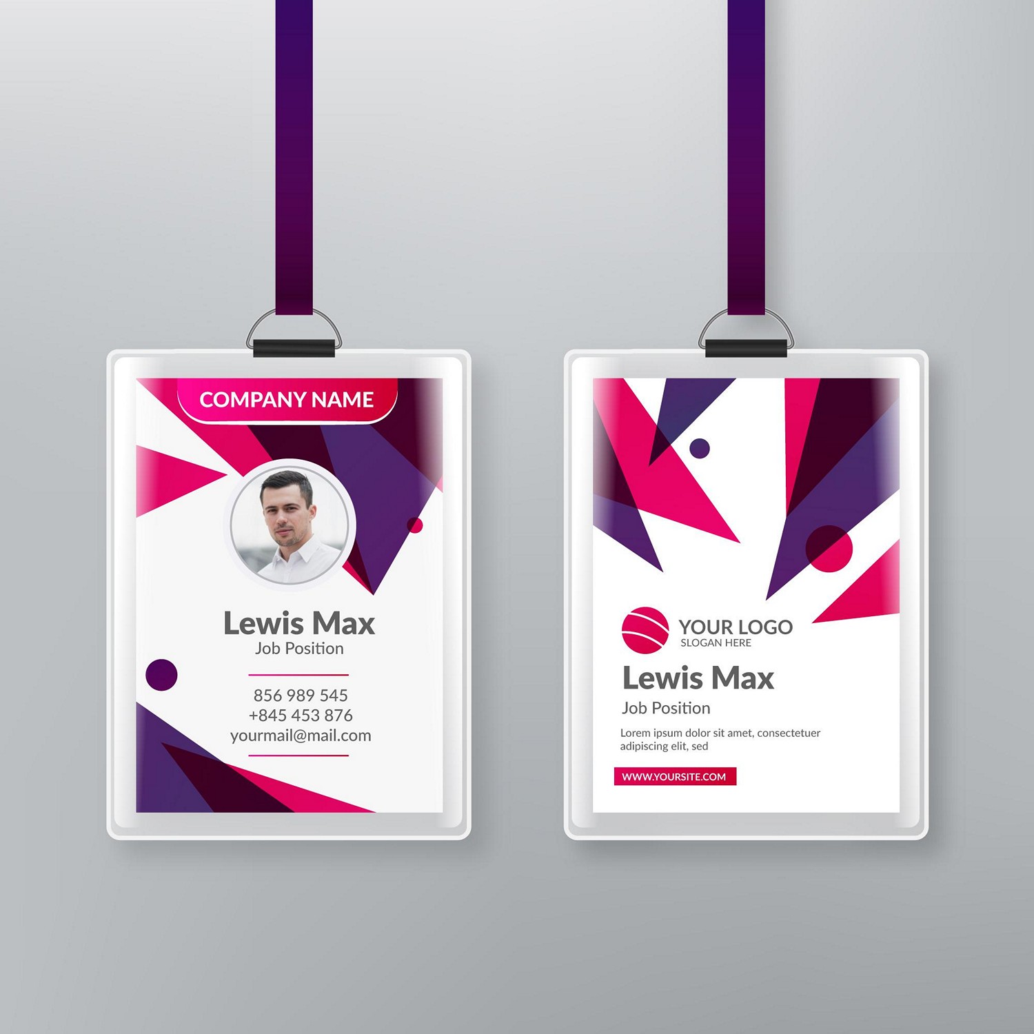 Modern Geometric ID Card - Custom Digital Print Ready