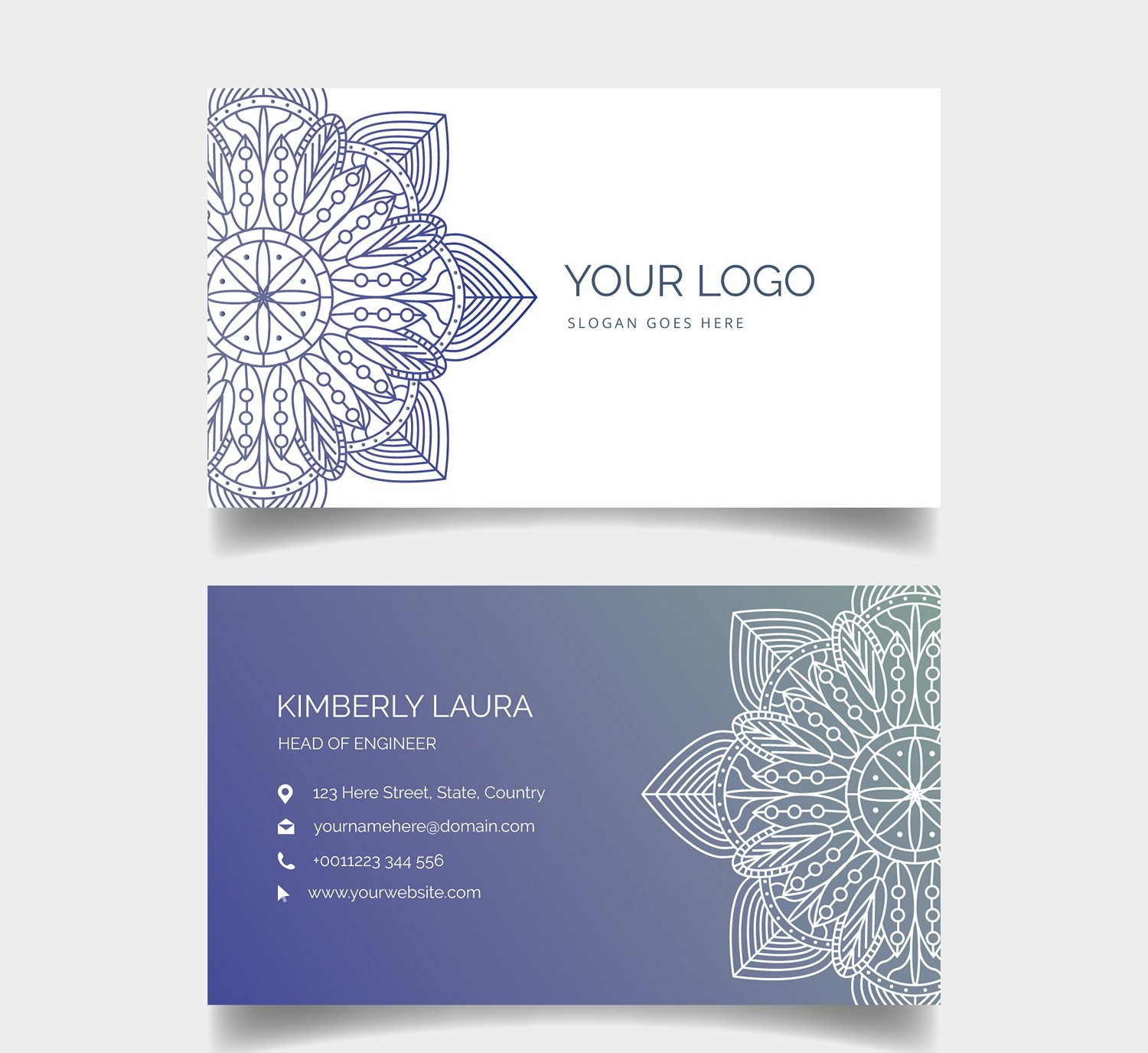 Elegant Mandala Business Card - Digital Print Ready