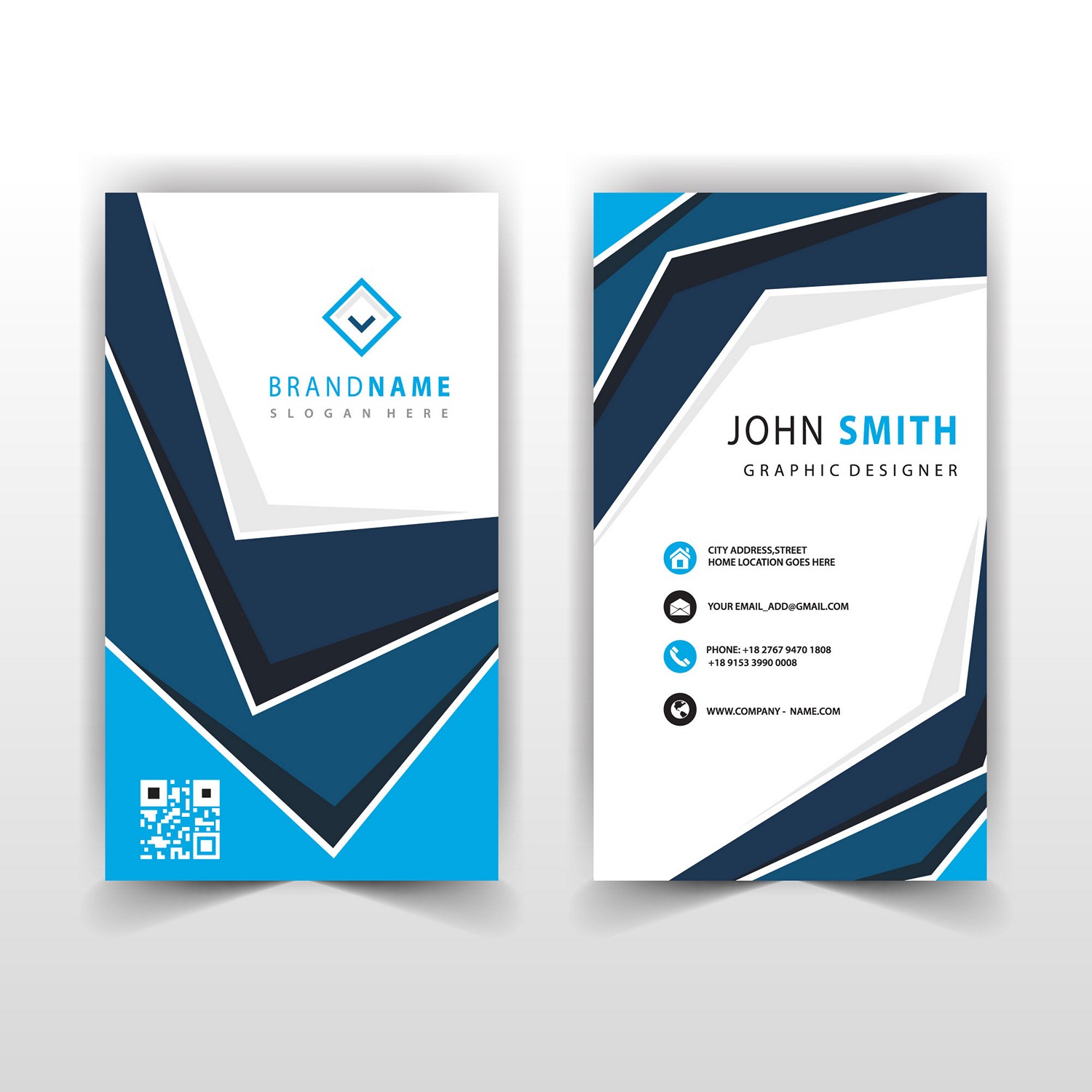 Modern Blue & White Identity Card - Personalized Digital Printing