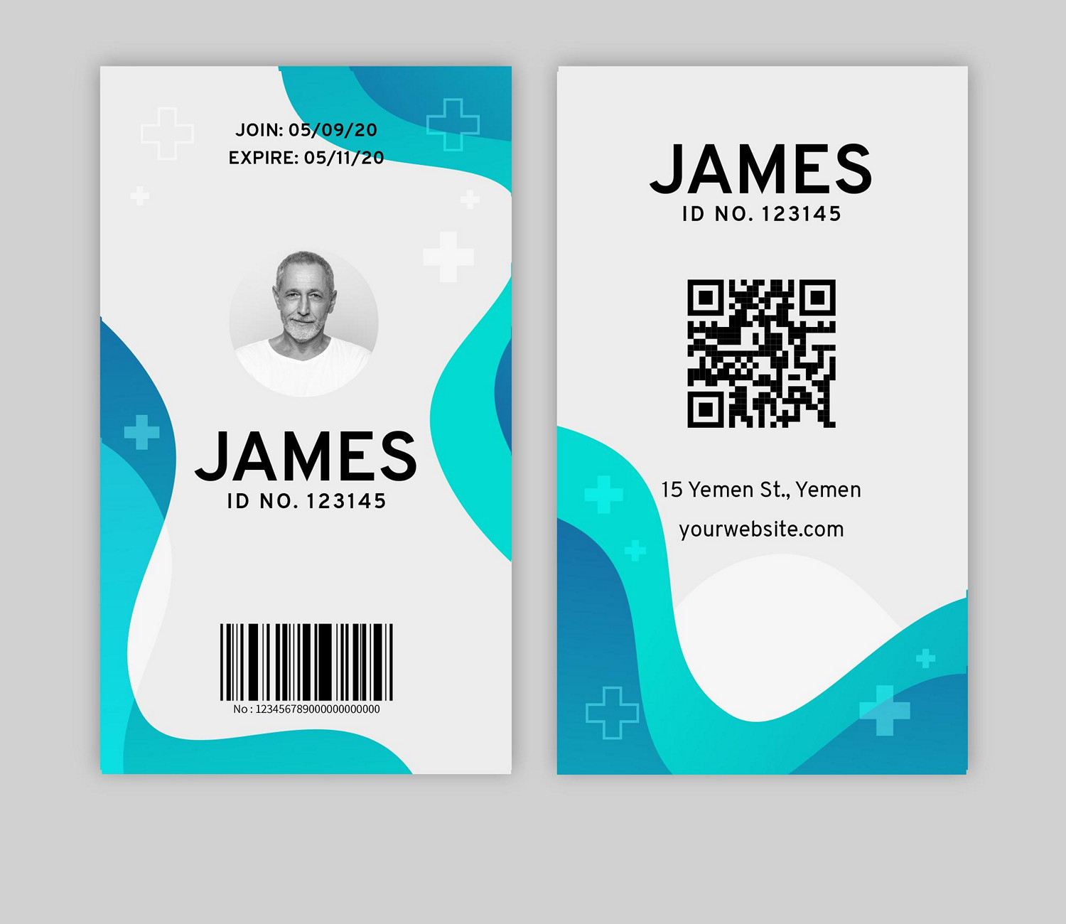 Modern & Customizable ID Card: Digital Print Ready