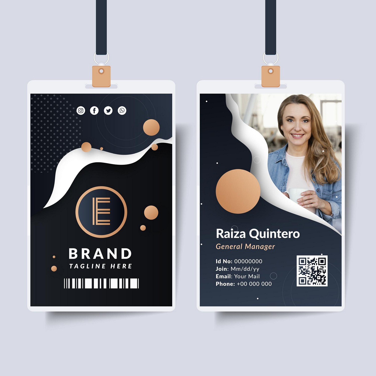 Elegant Modern ID Card: Customizable Digital Print