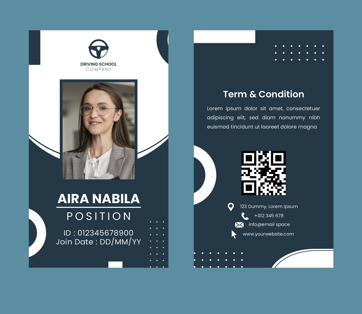 Sleek Driving School ID Card: Custom Digital Print