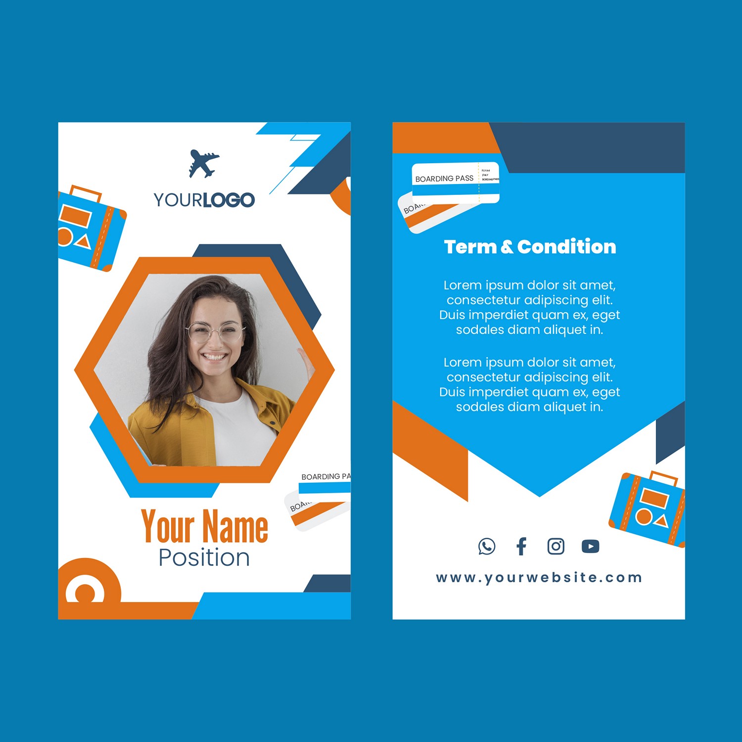 Personalized Travel ID Card: Modern & Customizable Digital Print