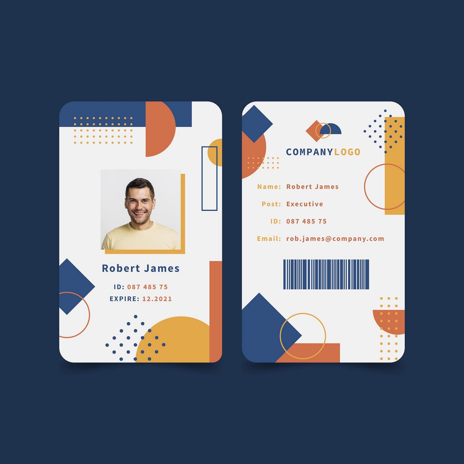 Modern Geometric ID Card - Digital Print Ready