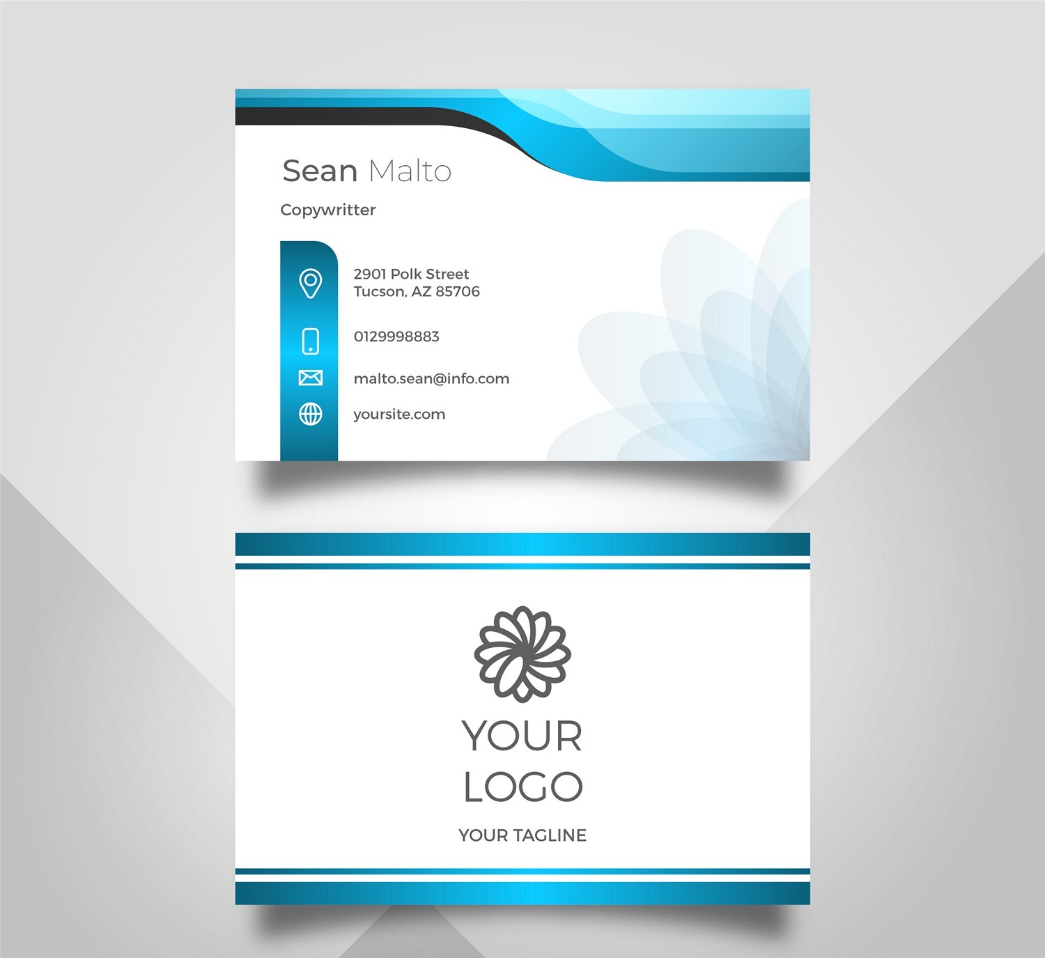 Aqua Elegance: Customizable Business Card