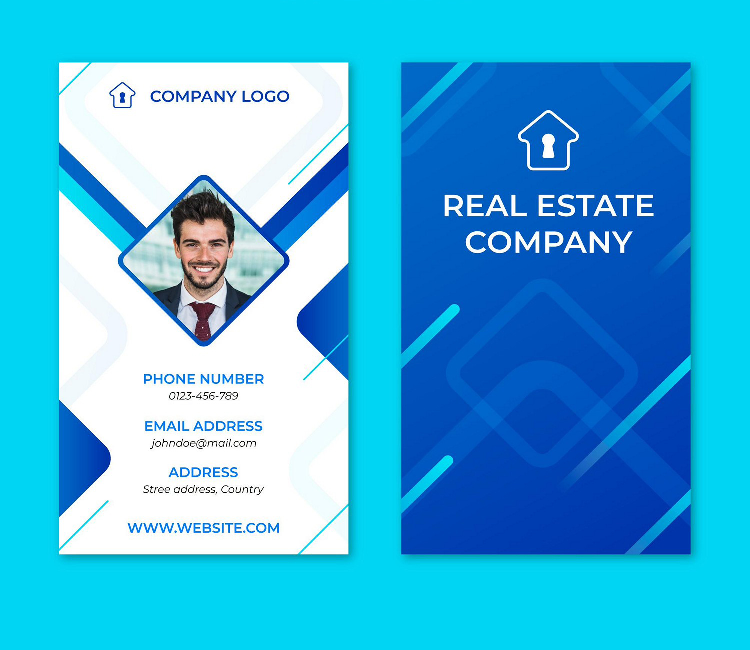 Modern Real Estate ID Card: Customizable Digital Print