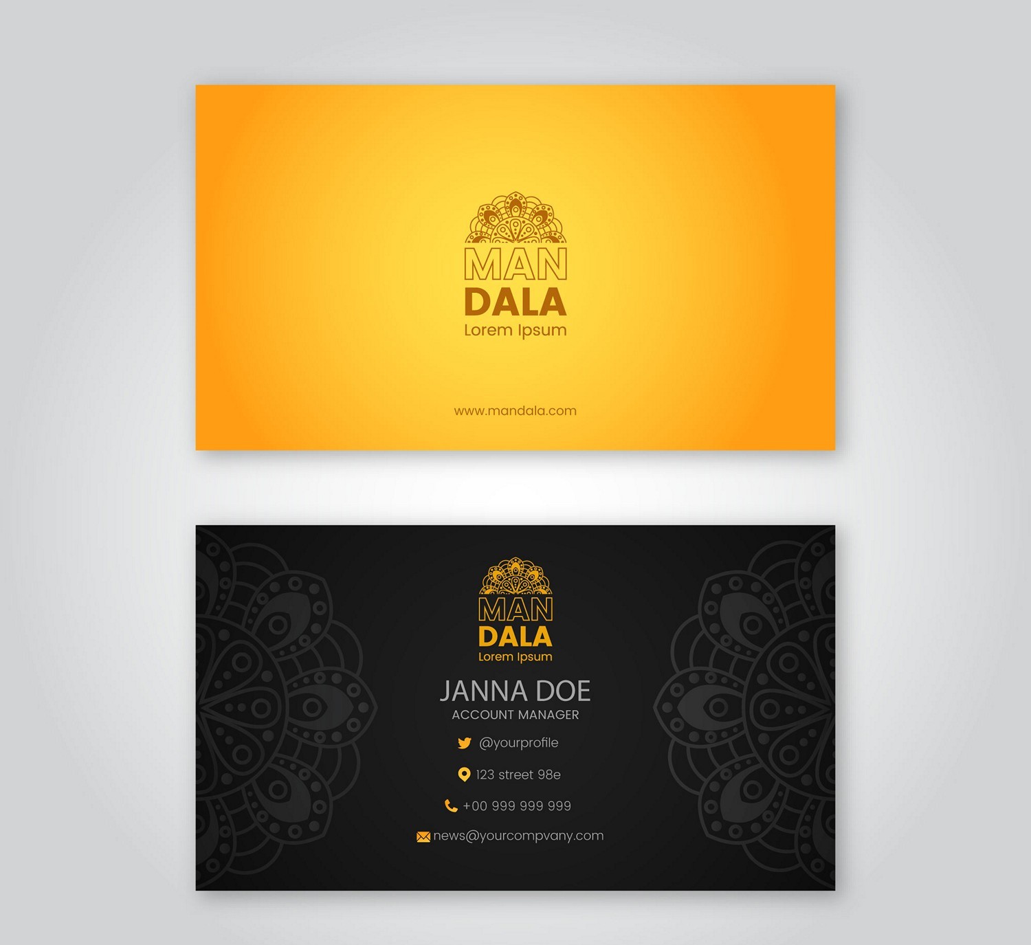 Elegant Mandala Business Card - Instant Download & Print
