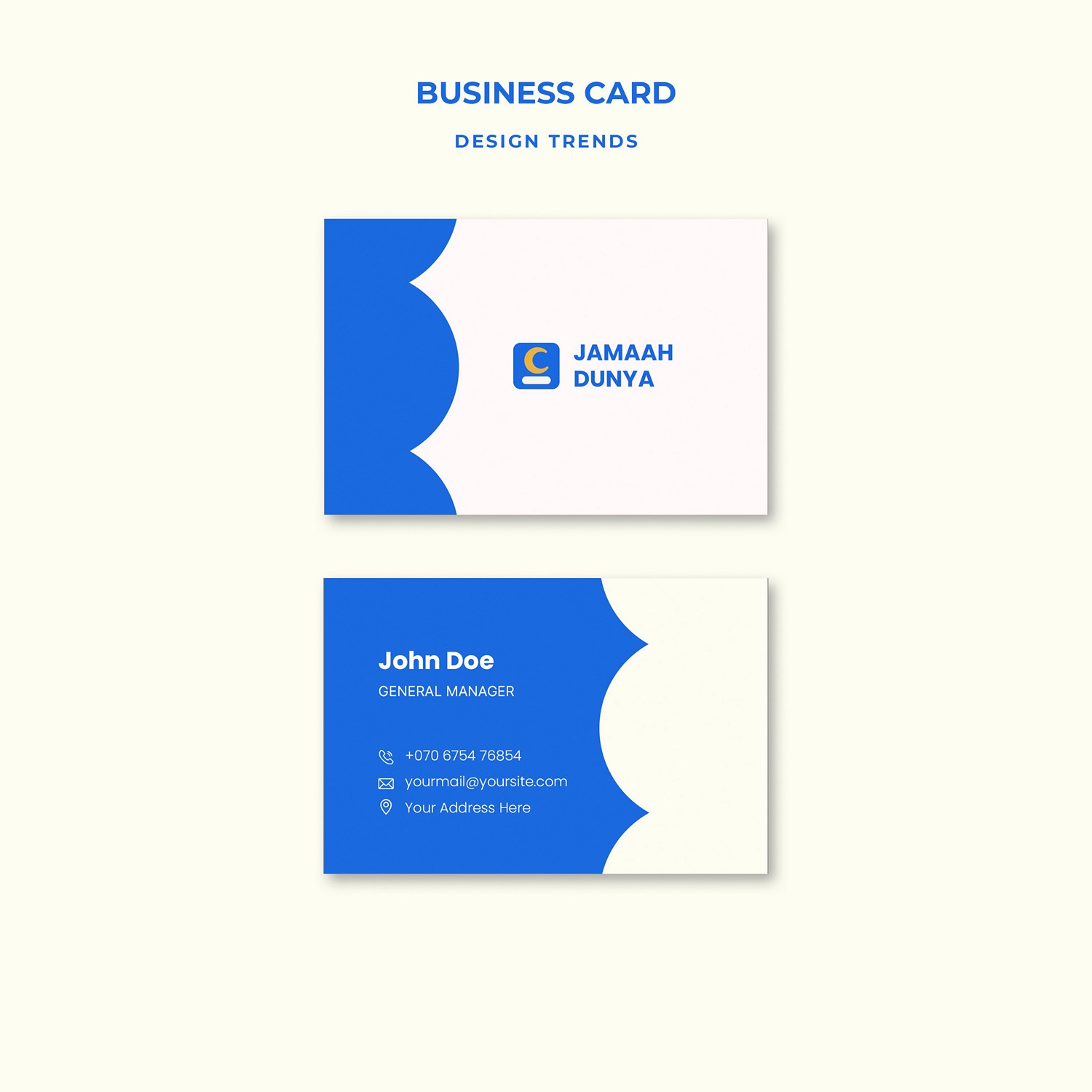 Modern Blue Wave Business Card