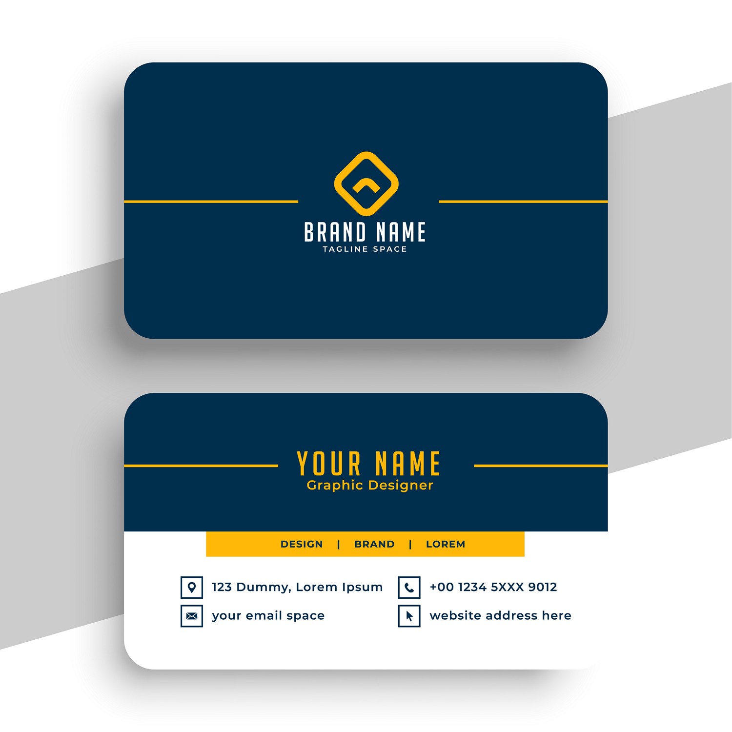 Elegant Navy & Gold Business Card - Digital Print Ready