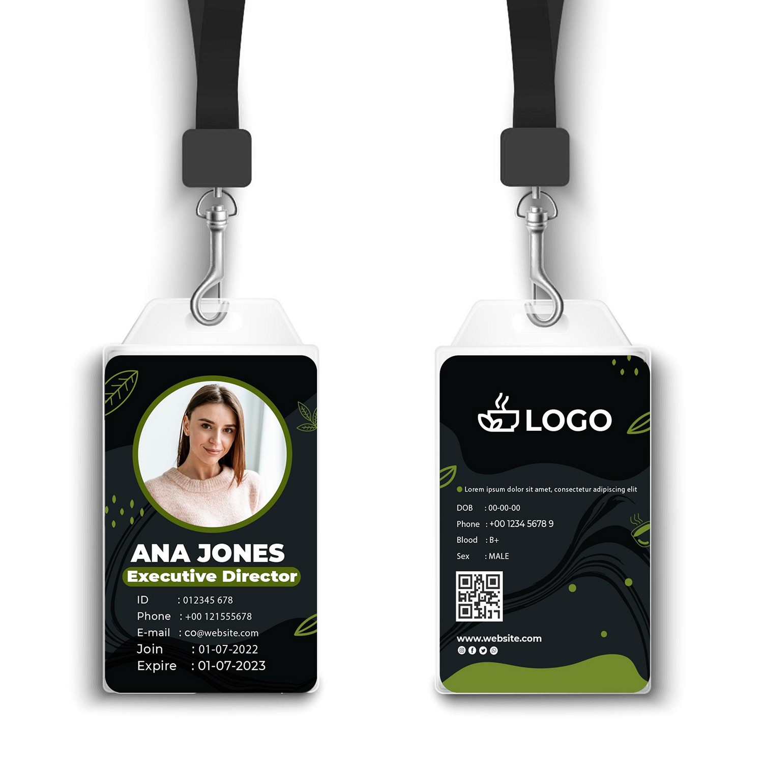 Modern & Minimalist Digital ID Card - Instant Download