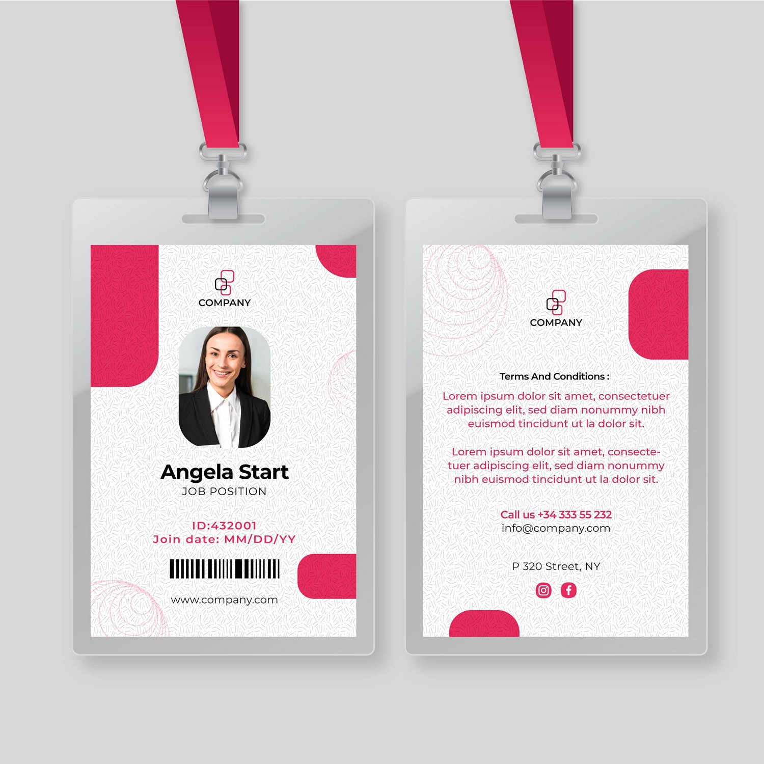 Modern & Minimalist ID Card: Customizable Digital Print Ready